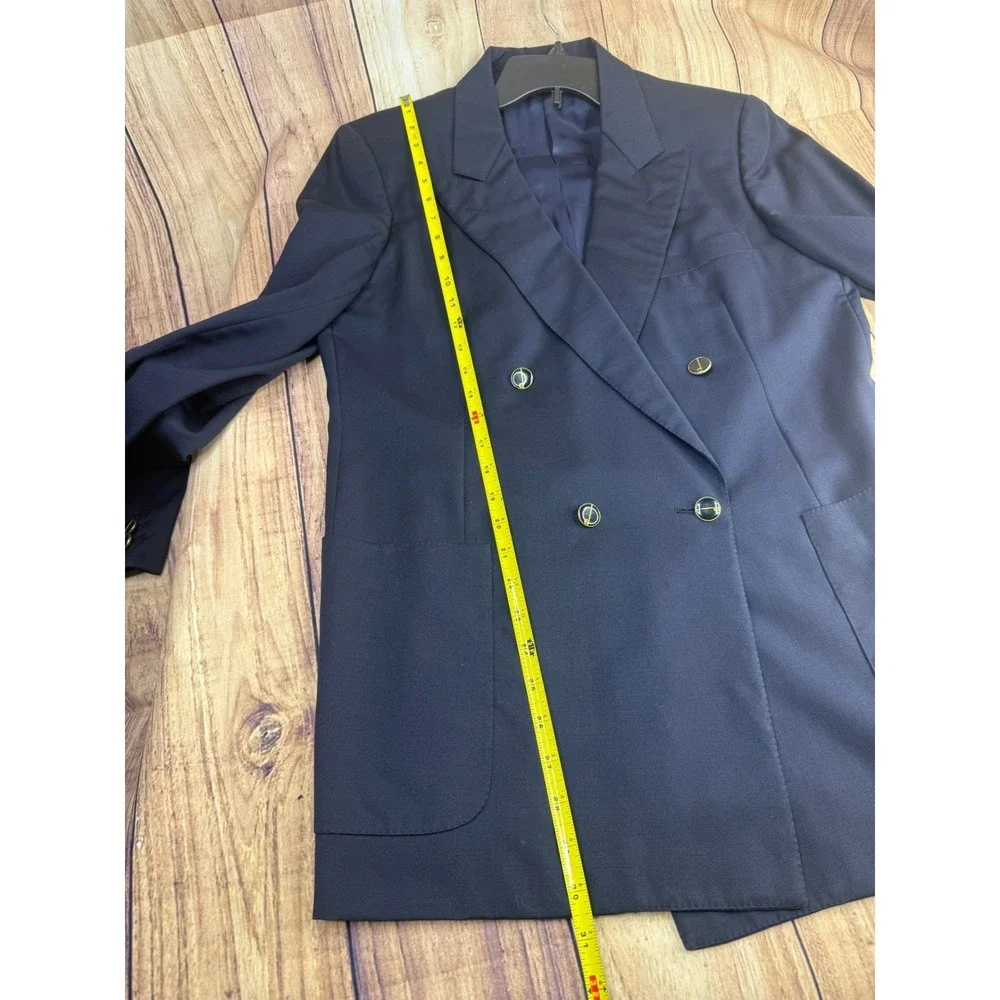 Vintage Gucci Navy Blue Wool Double Breasted Blazer Jacket Made in Italy